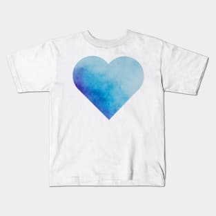 Light blue watercolor heart Kids T-Shirt